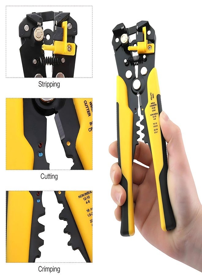 Inditrust 8" Multi-Function Automatic Wire Stripper Plier -Zinc-Alloy Body- Cutting Tool (Pack of 1) (Yellow) - Image 5